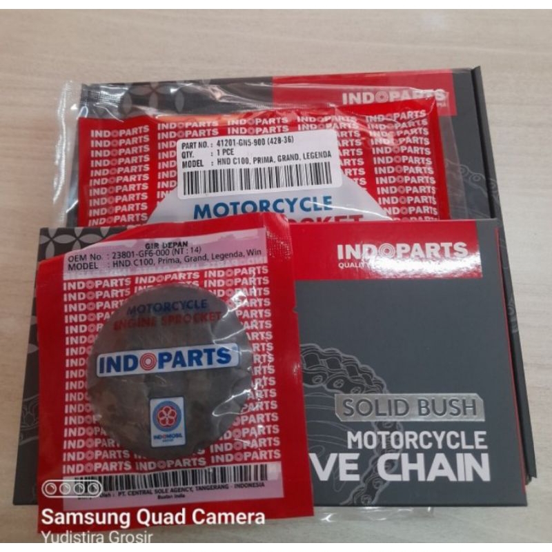 Gear set Indoparts SONIC /  CS1 / SUPRA GTR Merk Indoparts. gigi tarik + rantai. CS 1 CS-1