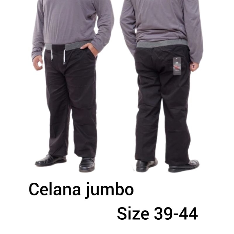Celana Panjang Pria Celana Kerja Celana Pinggang Karet Jumbo Size 39-44