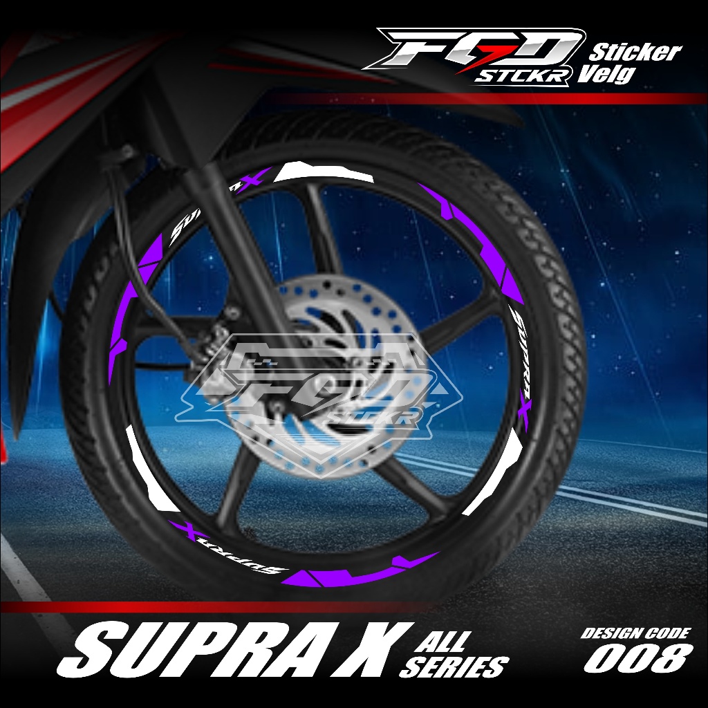 Cutting Sticker List Velg Motor Honda SUPRA X All Series Lis Pelek SUPRA X 125 Variasi 008
