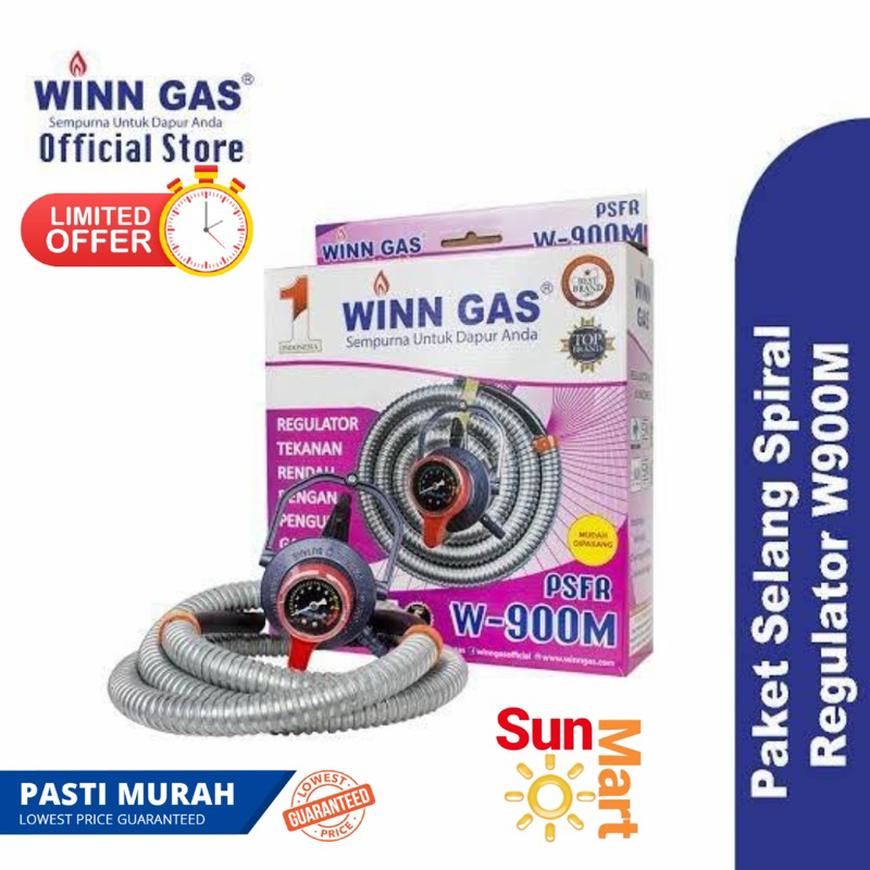 PAKET RESMI Regulator Selang Winn Gas W900 M / Selang Paket Regulator Winn Gas PSFR W 900 M
