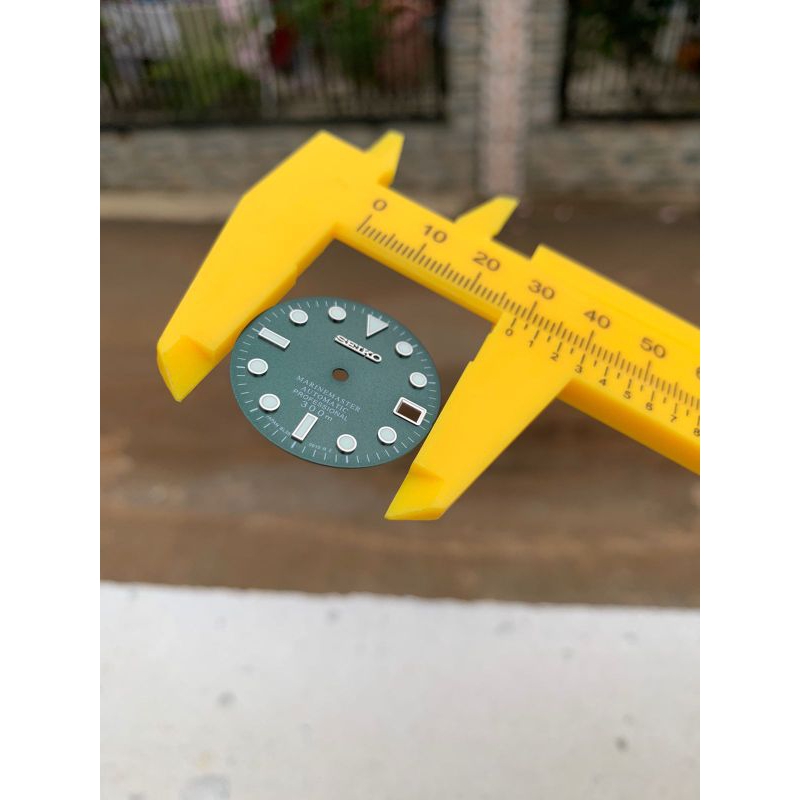 Plat dial jam tangan seiko 28,5mm hijau list silver istimewa