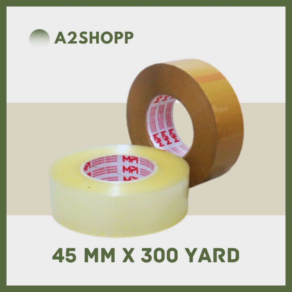 

Lakban Bening / Lakban Cokelat Master Pack Indonesia MPI ukuran 45mm x 300 Yard