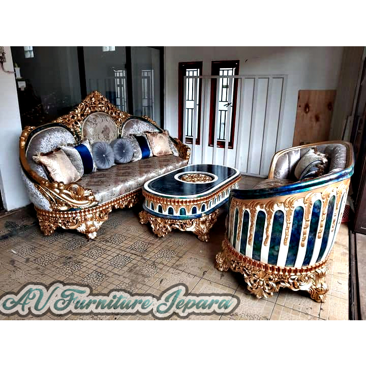 Sofa Ruang Tamu Ukiran Jepara Model Eropa Turky
