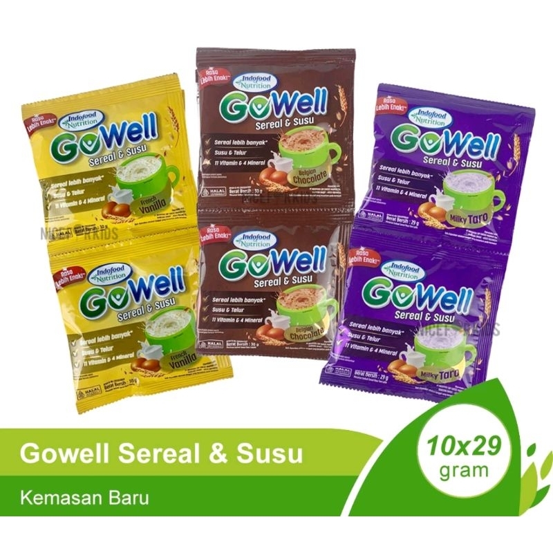 

GO WEll Sereal Dan susu Renceng isi 10 x 29GR