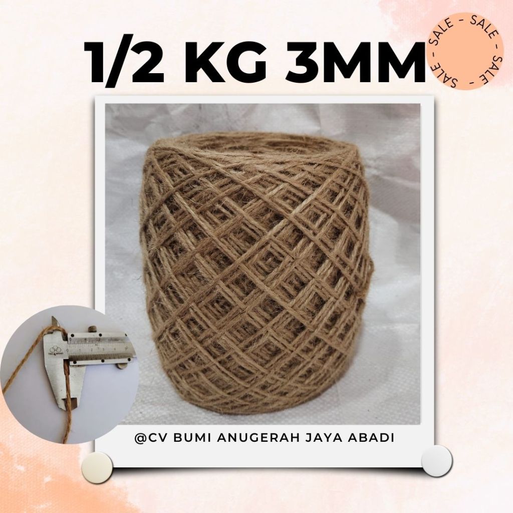 

3MM 500 GRAM TALI RAMI / TALI GONI / TALI JUTE / VINTAGE