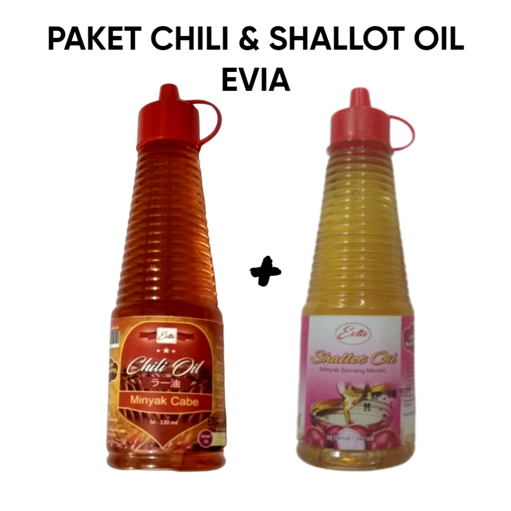 

Paket Minyak Cabe + Minyak Bawang Merah Chili oil + Shallot oil Evia