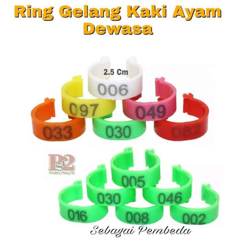 RING GELANG KAKI AYAM SEMUA UKURAN UNTUK AYAM JAGO DEWASA 10 PCS GELANG KAKI ANAK AYAM GELANG KAKI A