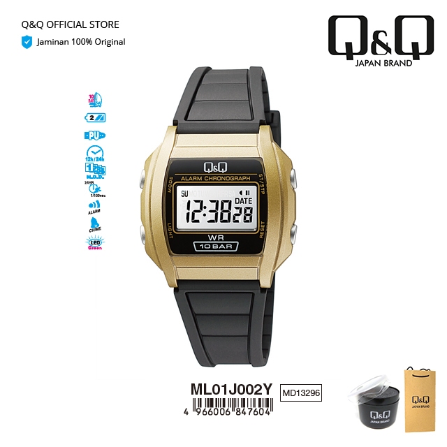 Q&Q QnQ QQ Original Jam Tangan Pria Digital Karet - ML01 ML01J Tahan Air