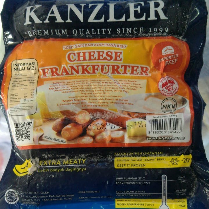 

KANZLER CHEESE FRANKFURTER 360gr