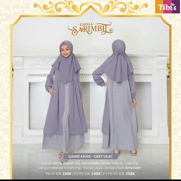 FAIDAA GAMIS ANAK GREY LILAC