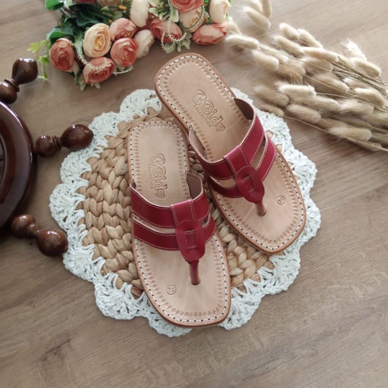 Termurah Sandal kulit bido asli Khas Tasikmalaya Model Capit anyam wanita