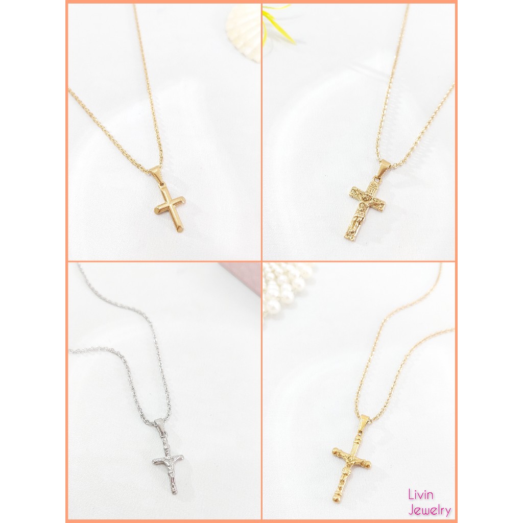 Kalung Salib Titanium KLT 401 - Kalung Salib Katolik - Kalung Salib Kristen Anti karat