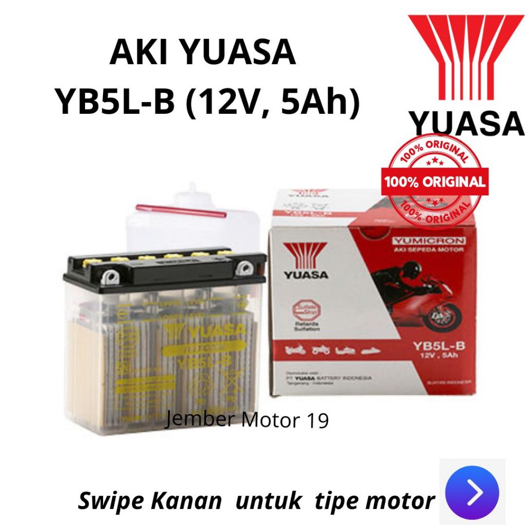 AKI MOTOR YUASA YB5L-B/ YB5LB/ YB5L B