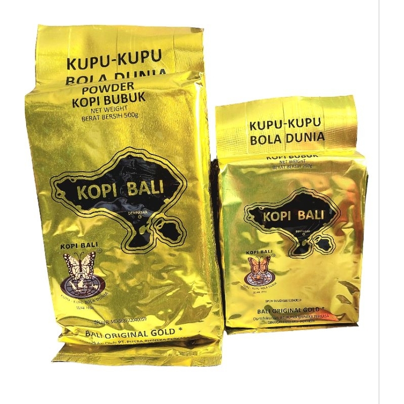 

kopi bali / kopi kupu kupu bola dunia gold / kopi bubuk hitam bali 500gr