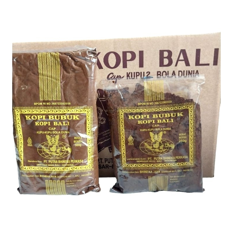 

kopi bali / kopi hitam kupu kupu bola dunia plastik/ kopi bubuk 500gr