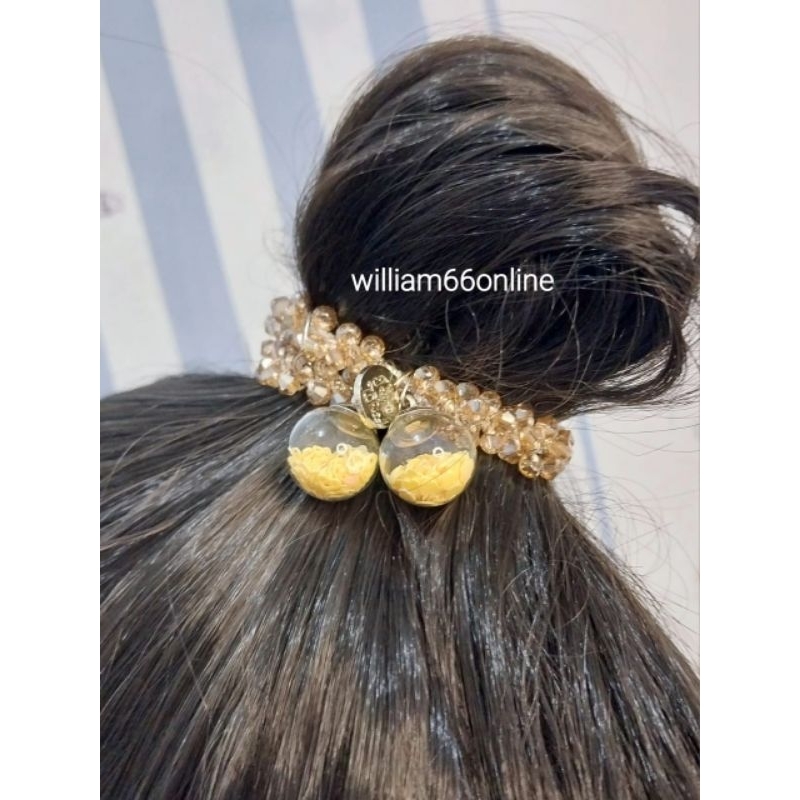 GELANG IKAT RAMBUT BOLA KRISTAL KACA