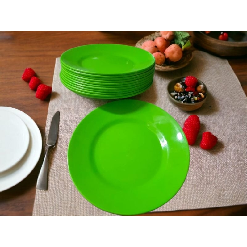 Piring Makan Ceper / Piring Makan Plastik Hijau GM / Piring Nasi Goreng