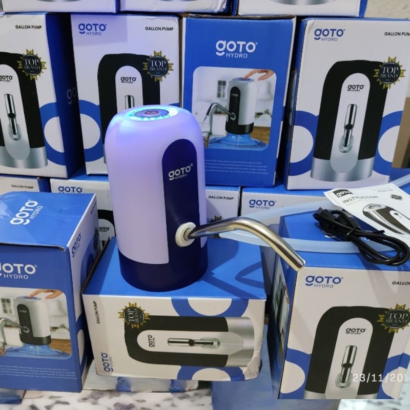 Garansi 100%, original Tummy Goto 1200mAh pompa galon elektrik led usb cas