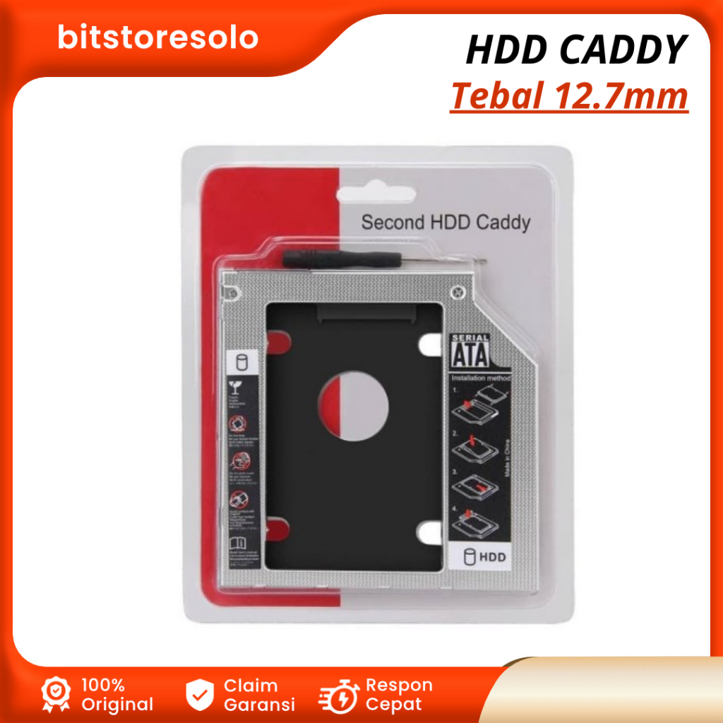Caddy Second HDD Caddy Tebal 12.7mm Sata 2.5 inchi
