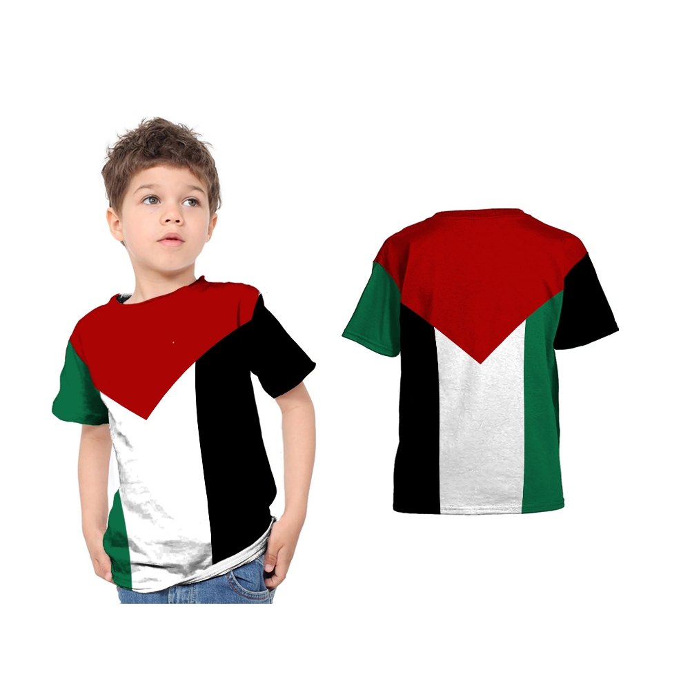 Riashop - Kaos Anak Unisex Free Palestina 3D FullPrint