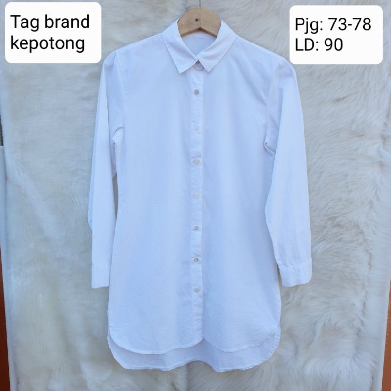 Baju Atasan Kemeja Putih Panjang Lengan Panjang Wanita