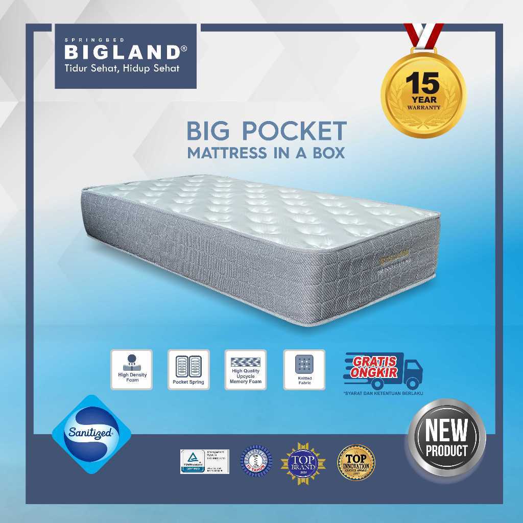 Springbed Bigland Bigland Big Pocket Mattress In A Box - Bigi Factory Outlet