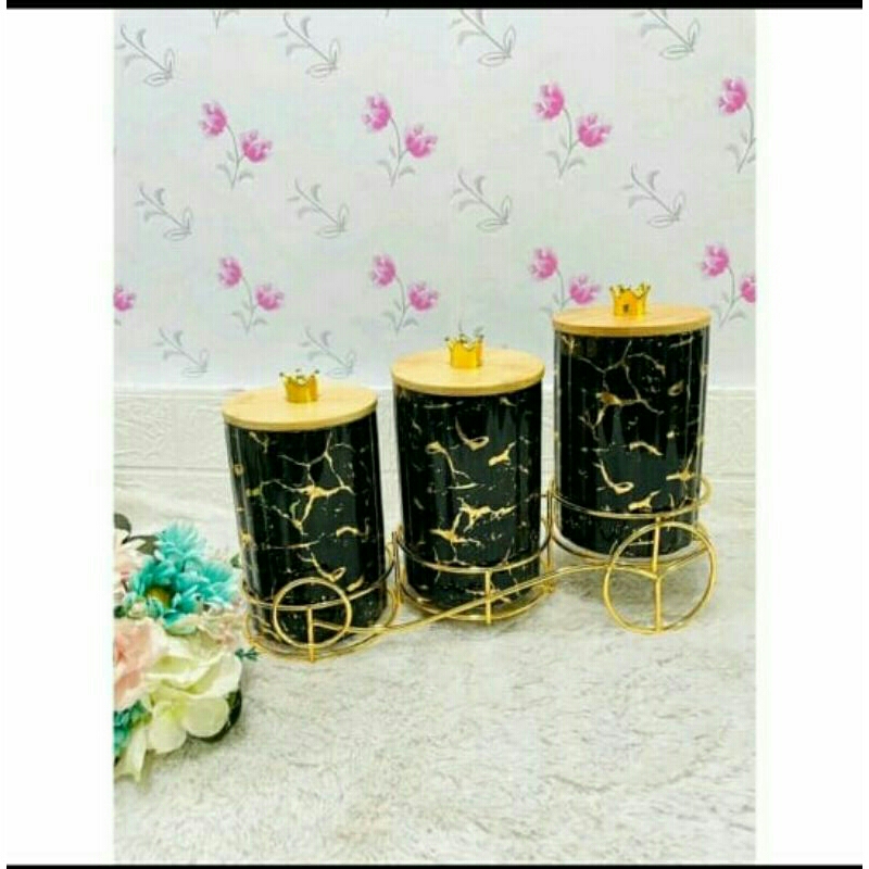 Canister set fiorenza with rack (toples fiorenza)