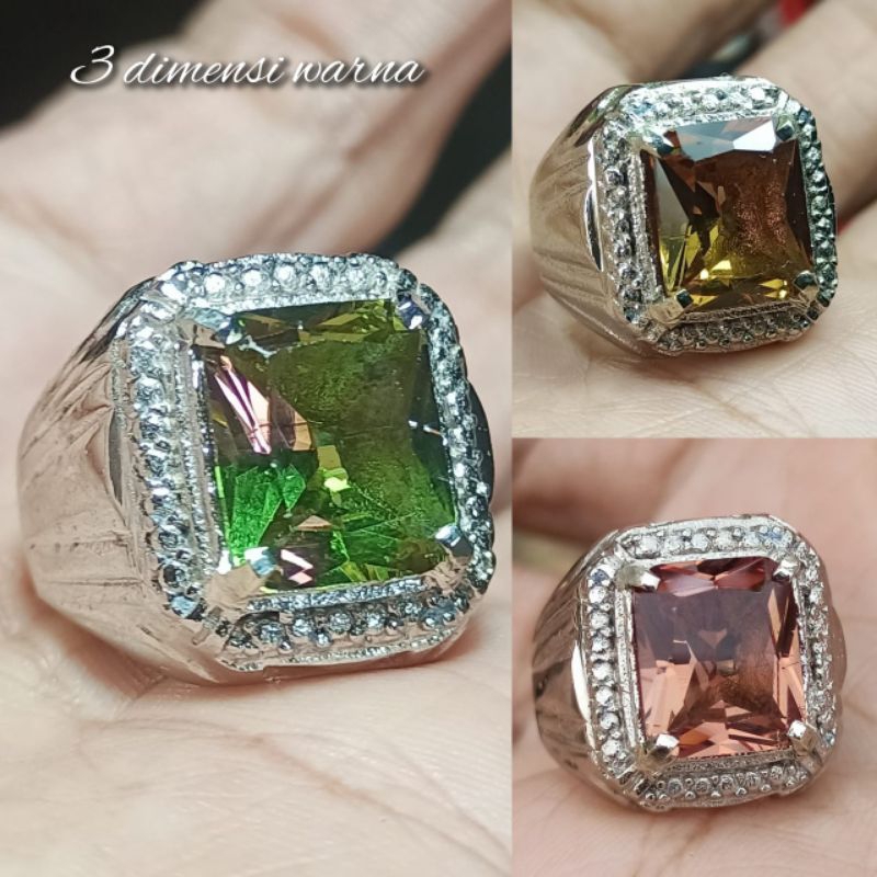 Cincin zultanite 3 dimensi warna