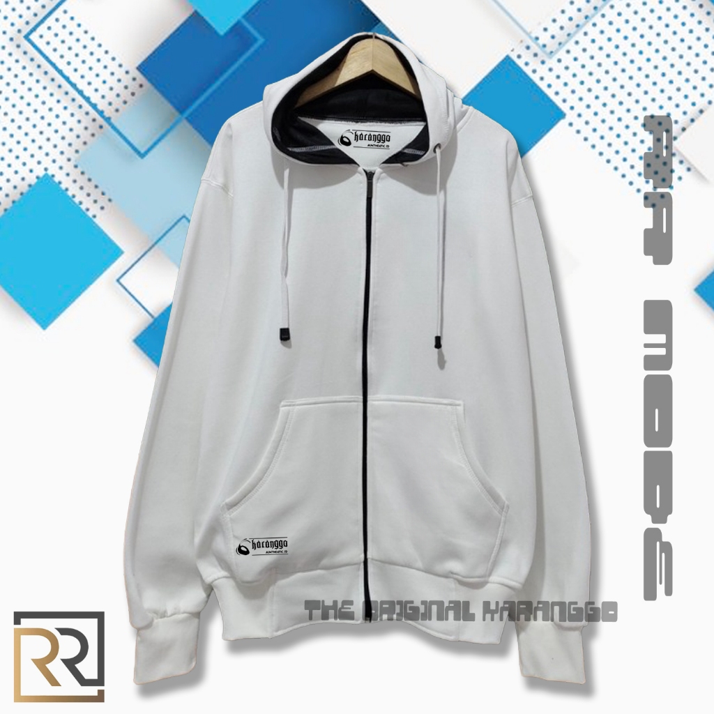 Sweater Hoodie Polos Pria Warna Putih Original Distro Bandung