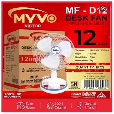 KIPAS ANGIN MEJA MYVO / DESK FAN 12 INCH
