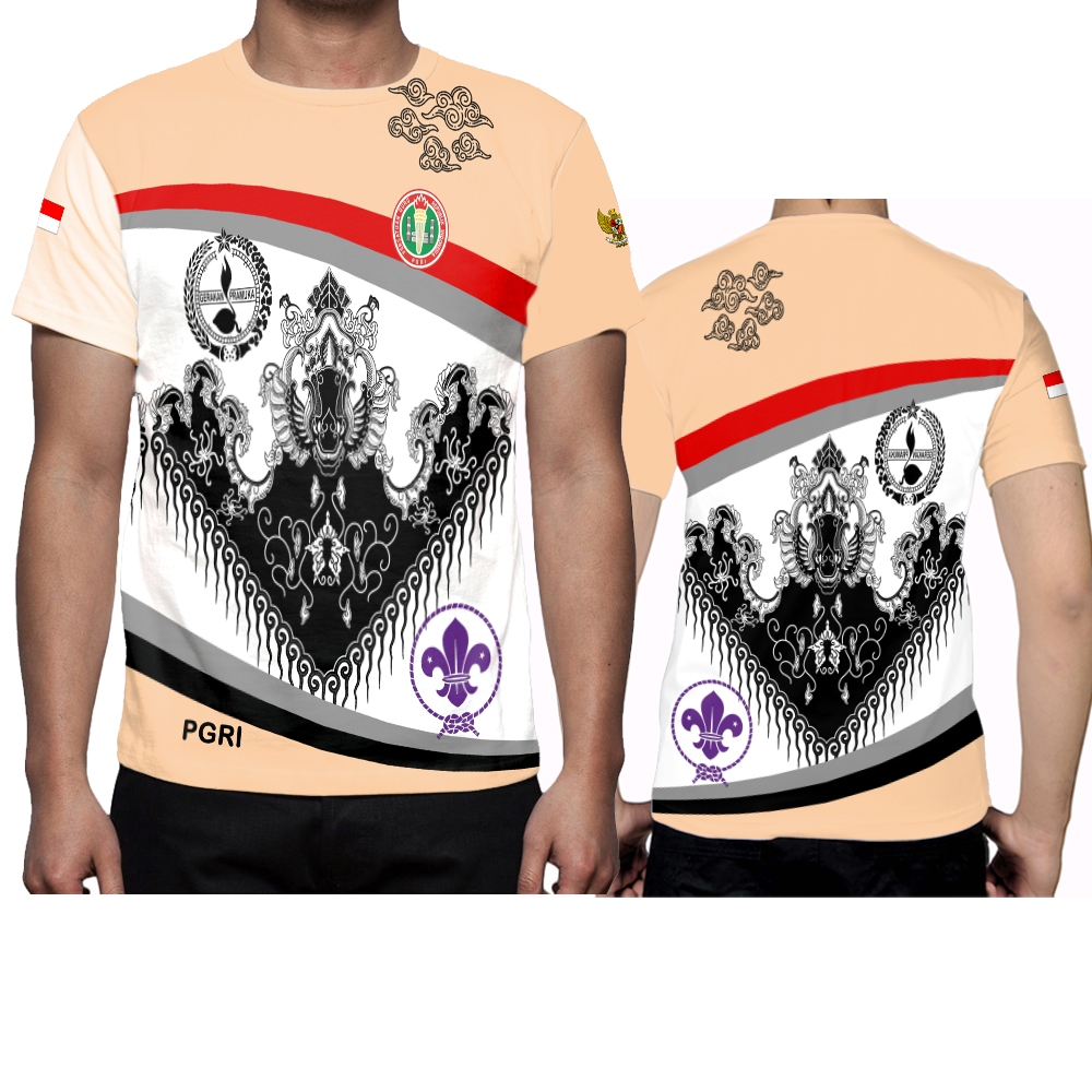 Baju Kaos Seragam PGRI Pria / Baju Jersey Olahraga / Baju Guru Seragam PGRI Pria Lengan Pendek