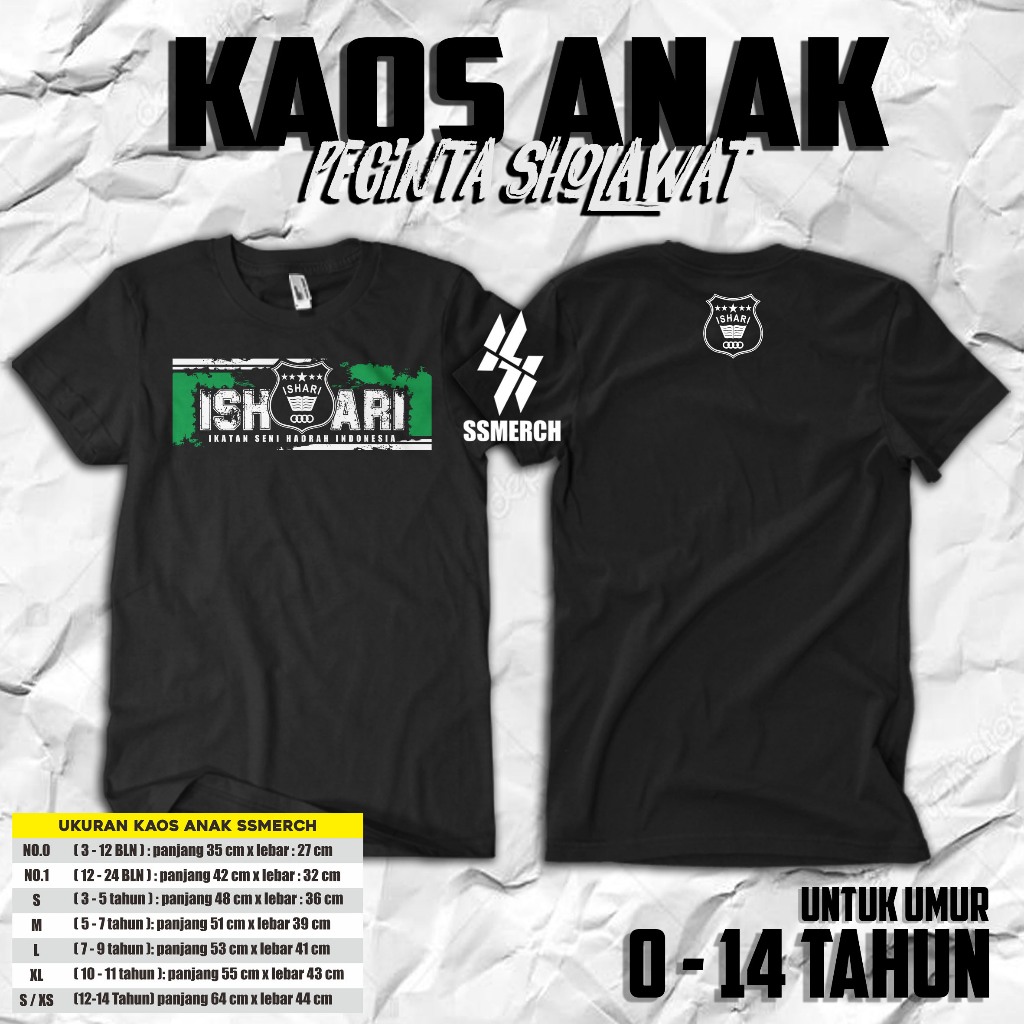 KAOS ANAK SHOLAWAT ISHARI / KAOS ISHARI/ KAOS SHOLAWAT/ KAOS SANTRI