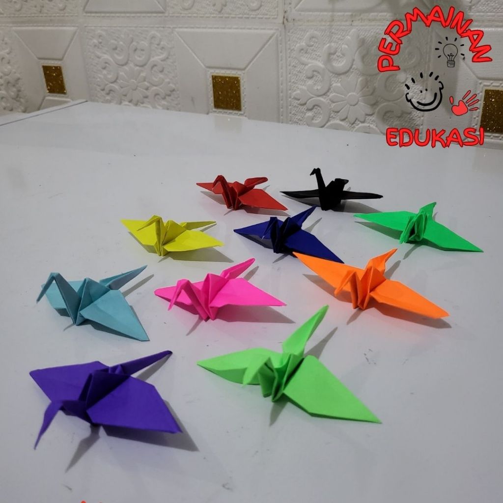 

Origami bangau 10x10/origami burung/origami crane/origami angsa/origami burung bangau