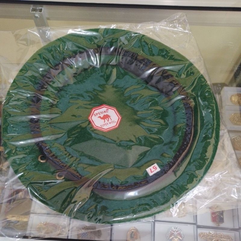 baret camel hijau/baret infantri,baret ekapaksi