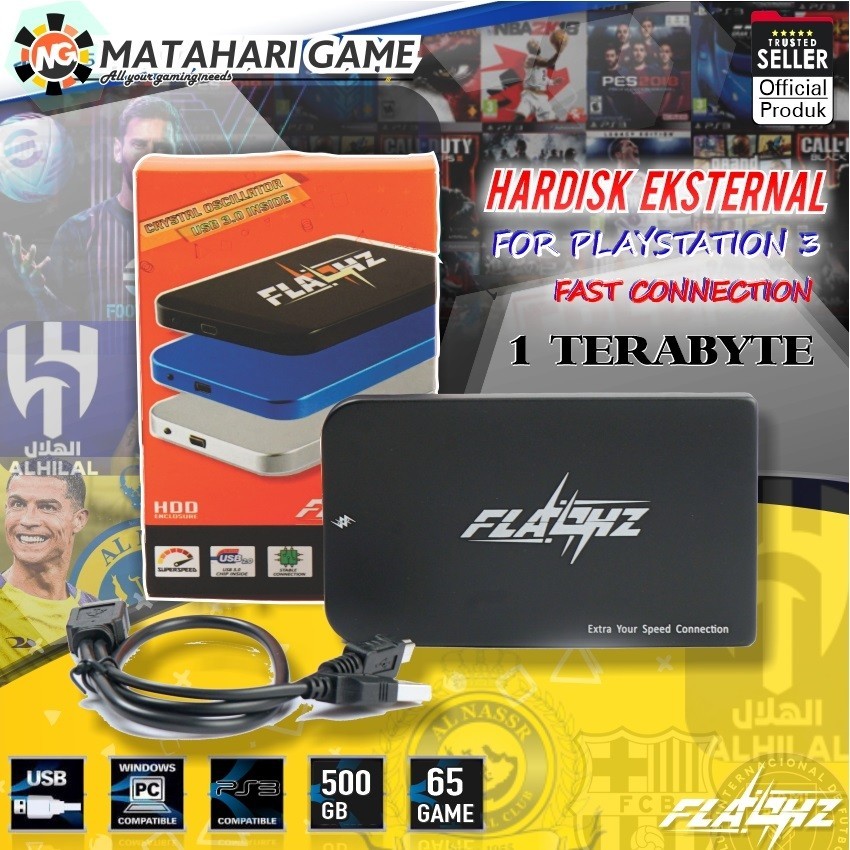 Hardisk PS3 500GB - hdd ps3 External Support PS3 Full Game Terbaru - 250GB