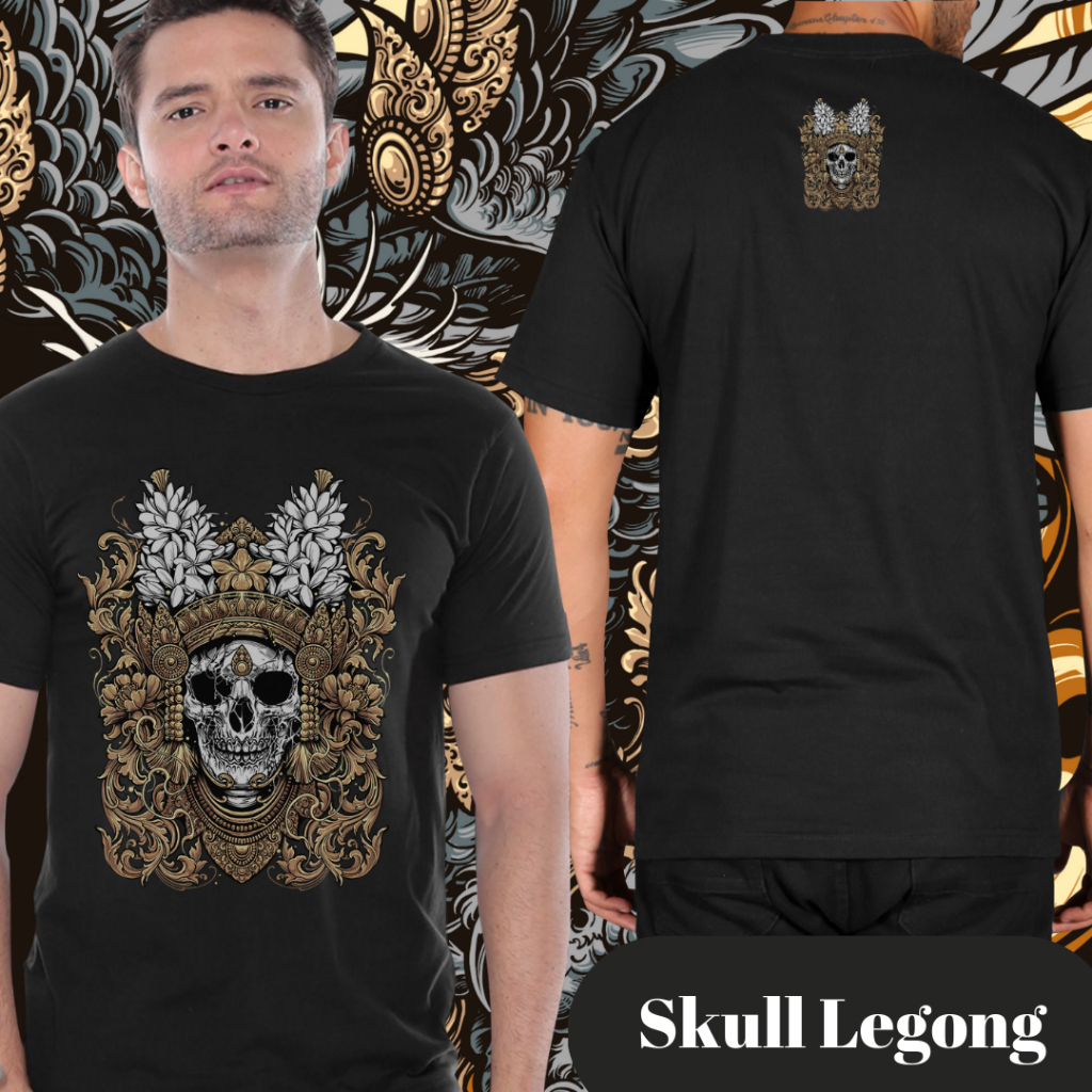 kaos bali desain skull legong