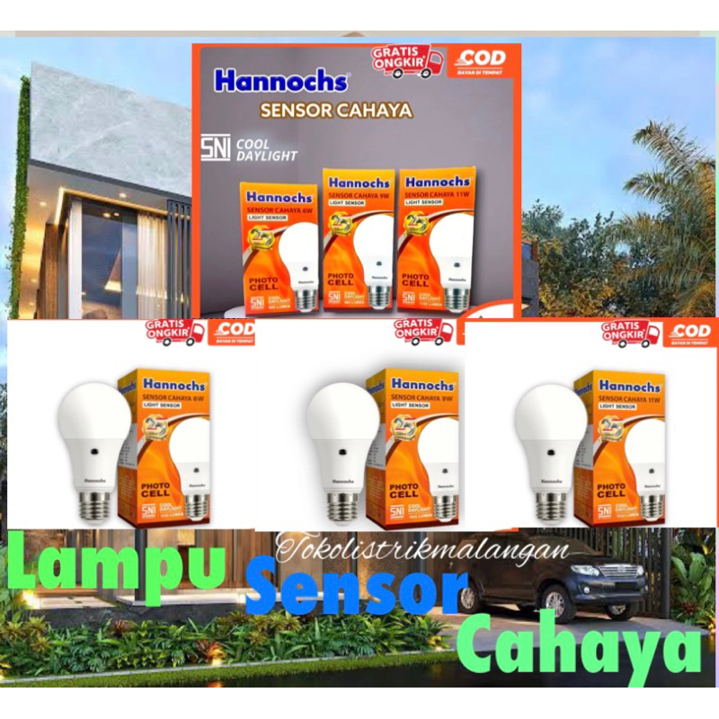 lampu sensor otomatis hannochs/lampu sensor cahaya otomatis