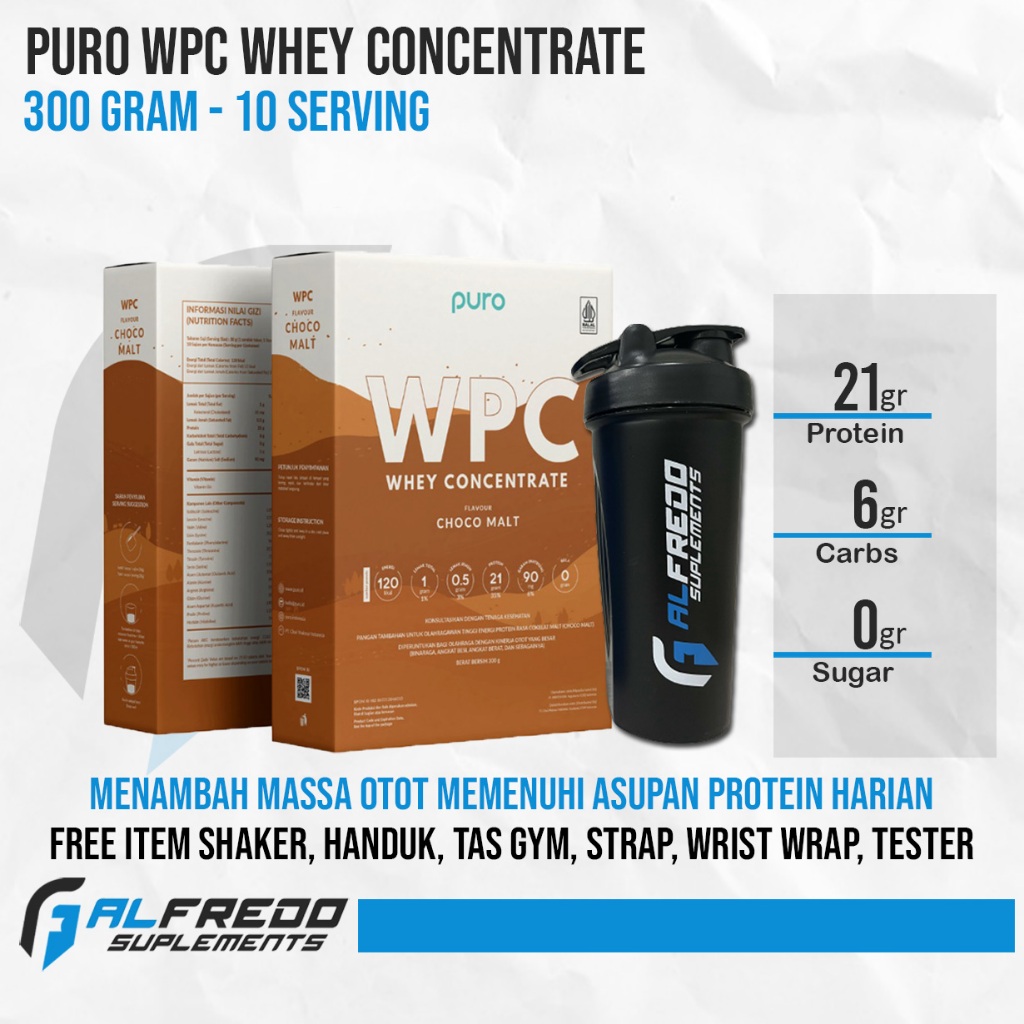 PURO Wpro Whey Protein 300gram BPOM Halal WPC