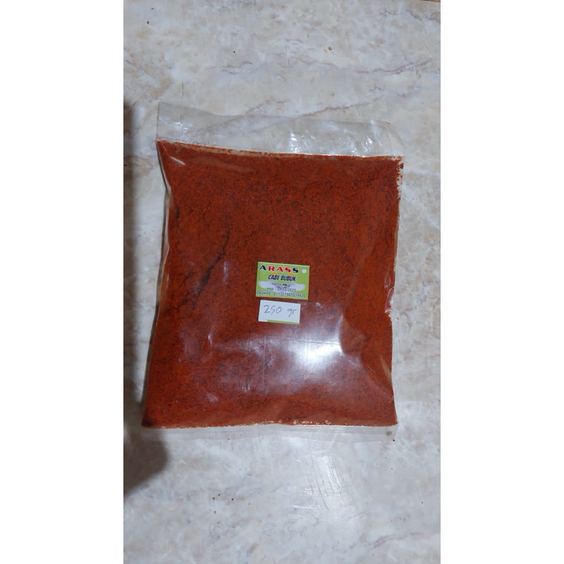 

Cabe bubuk pedas,gurih ARASS 250gr