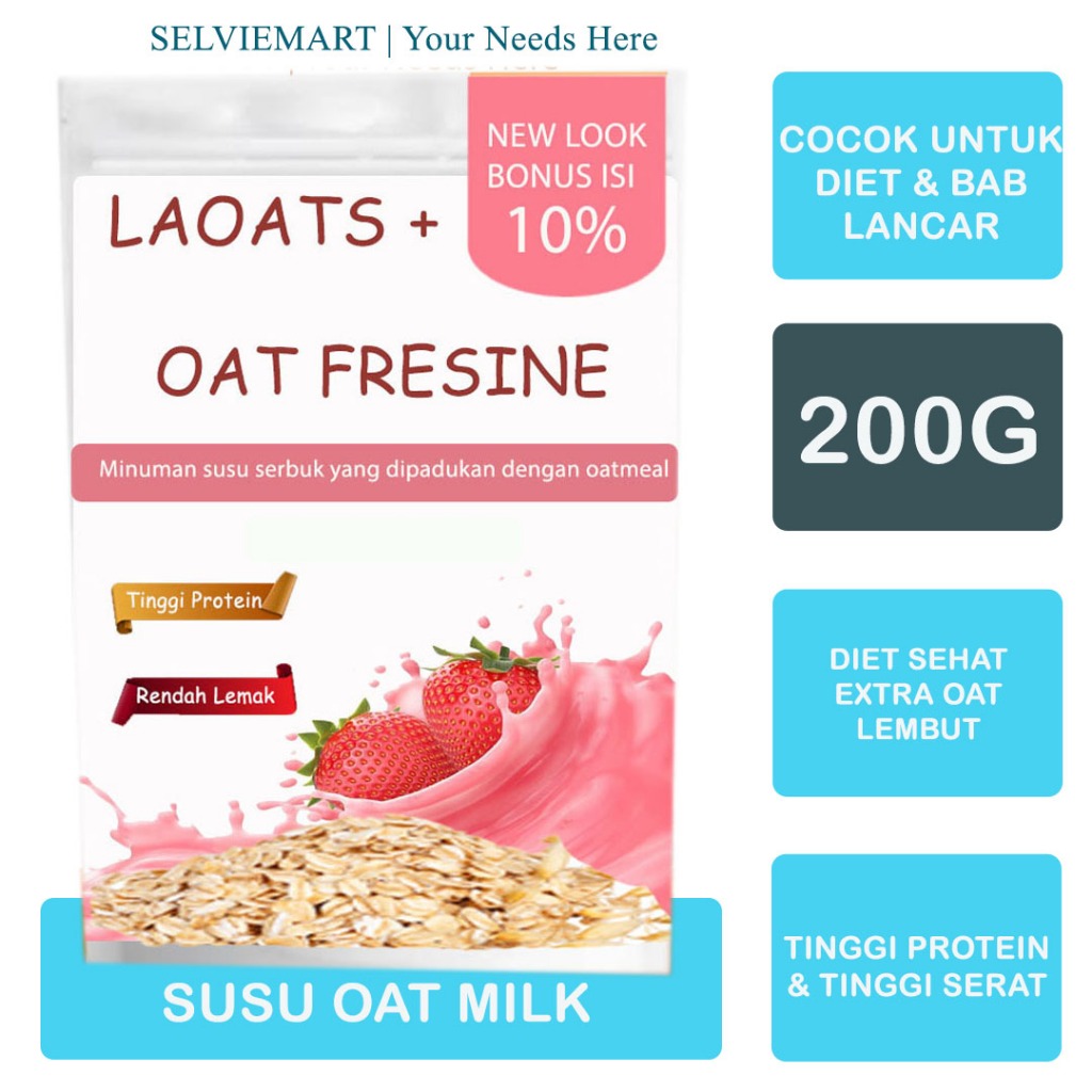 

Oatmeal Diet Penurun Berat Badan Low Fat Oat Milk Susu Diet Pengganti Makan Susu Bubuk Rendah Lemak Laoats