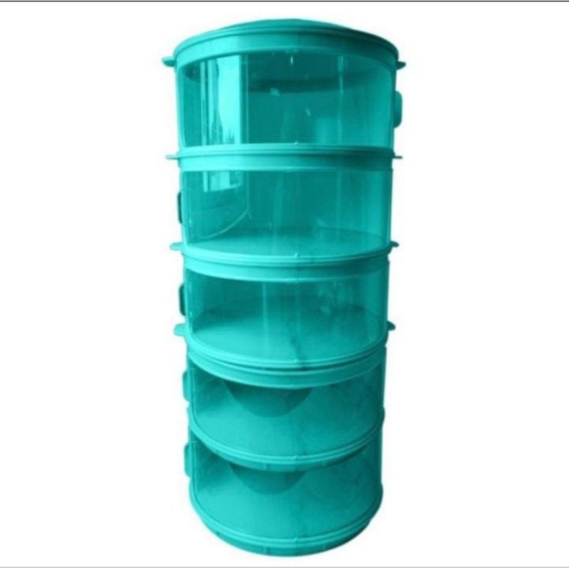 Technoplast Tudung Saji Tower Tingkat 5 Susun Food Storage Dish Keeper / Rak Saji Makanan Colorfull 