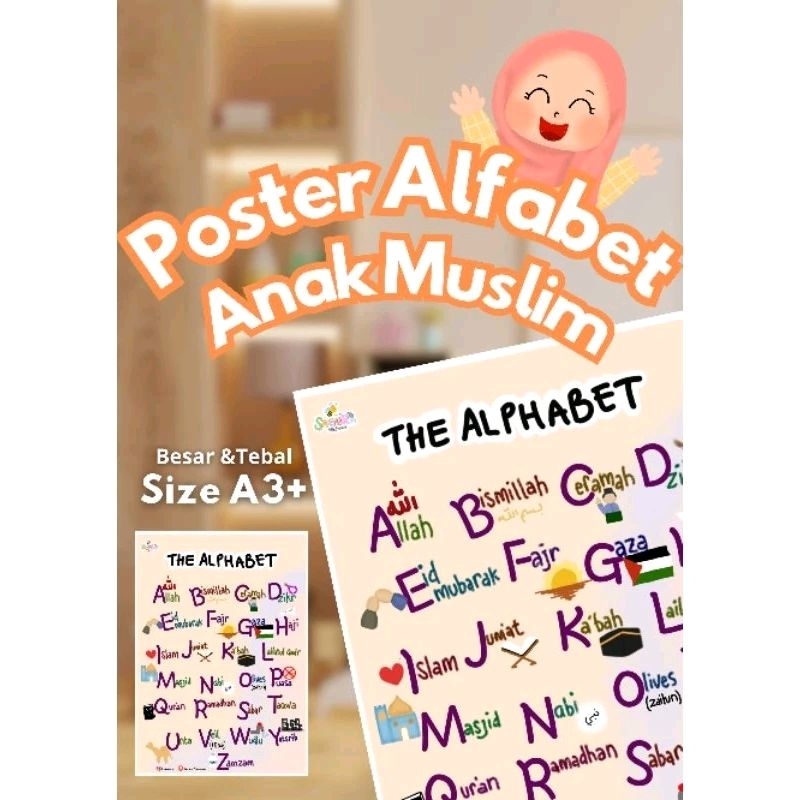 poster Alphabet muslim anak