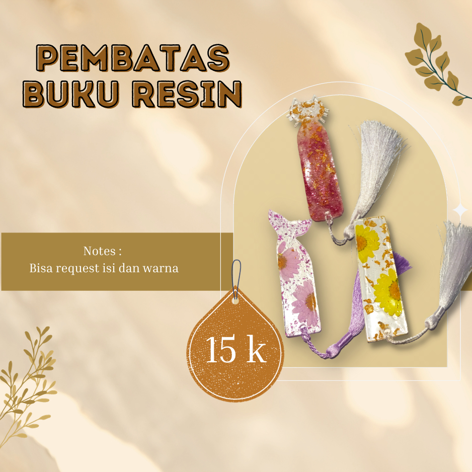 

Pembatas Buku Resin Kecil / Resin Bookmark (Custom)