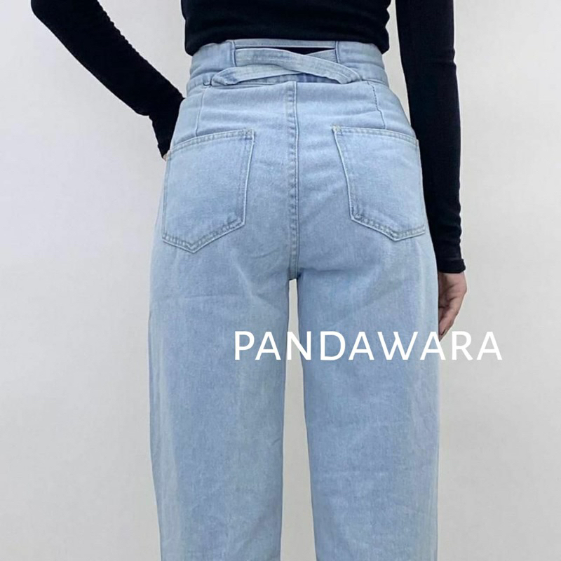 Pandawara  Jeans J23 HW Celana Panjang Highwaist KulotJ eans Wanita Celana Jeans