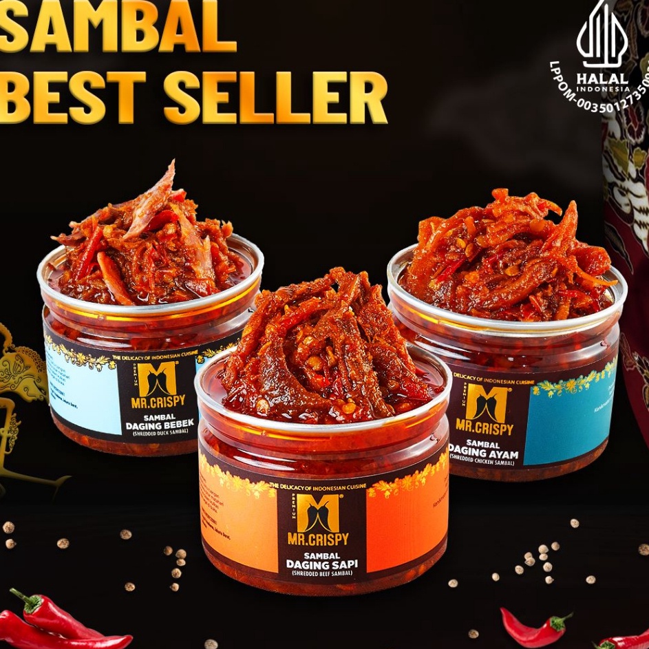 

Sedia Disini Sambal Daging Bebek/Ayam/Sapi/Sambel Mr.Crispy
