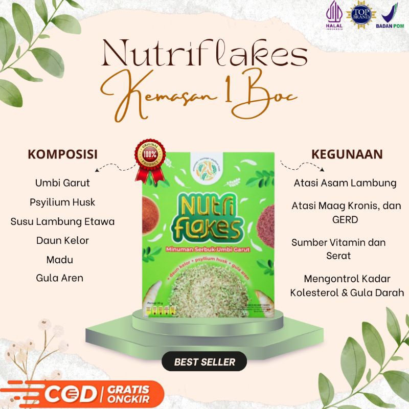 

NUTRIFLAKES Sereal Umbi Garut (BEST SELLER) Atasi Asam Lambung, Maag Kronis dan GERD | ORIGINAL 100%