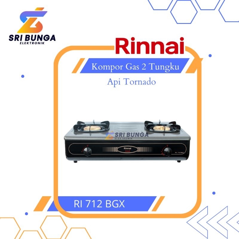 Kompor Gas RINNAI 2 Tungku RI- 712 BGX Grande