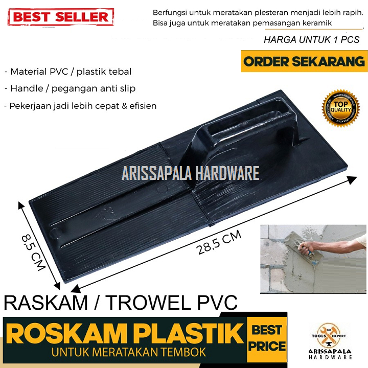 Raskam PVC Roskam Gosokan Plester Acian Semen Dinding Tembok Lantai Reskam Aci