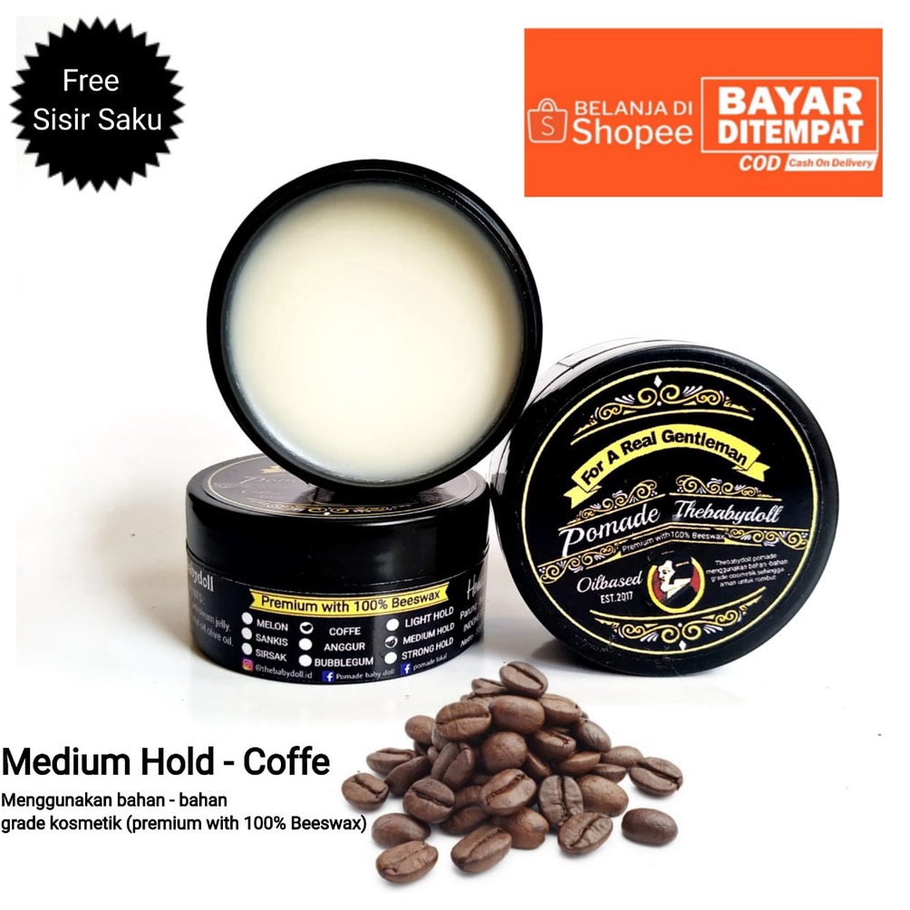 Serba murah Pomade Rambut Oilbased Medium hold Aroma coffe berkualitas thebabydoll  60 gram 85