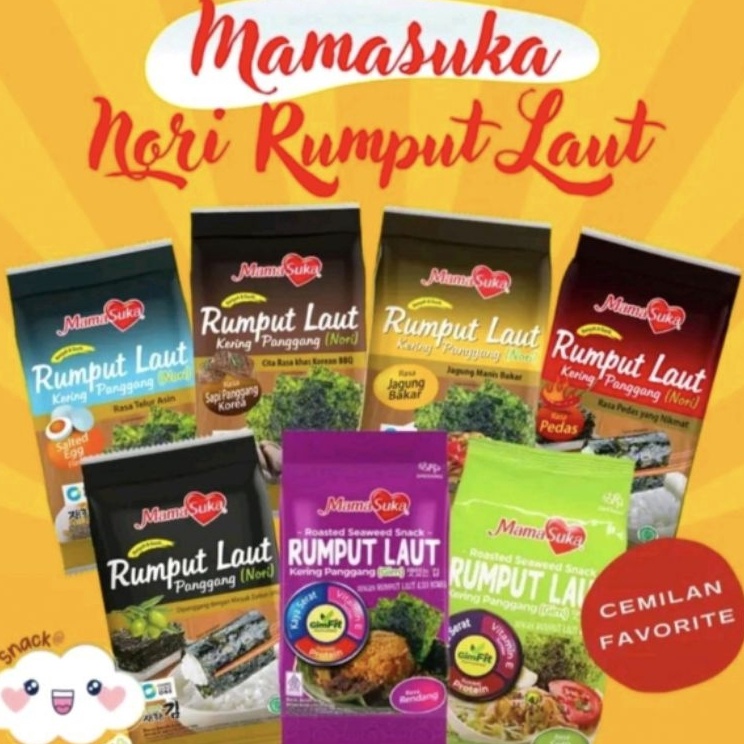 

Get It Now Rumput Laut Panggang Nori Mama Suka 9 Gr (4,5gr x 2 Pcs)